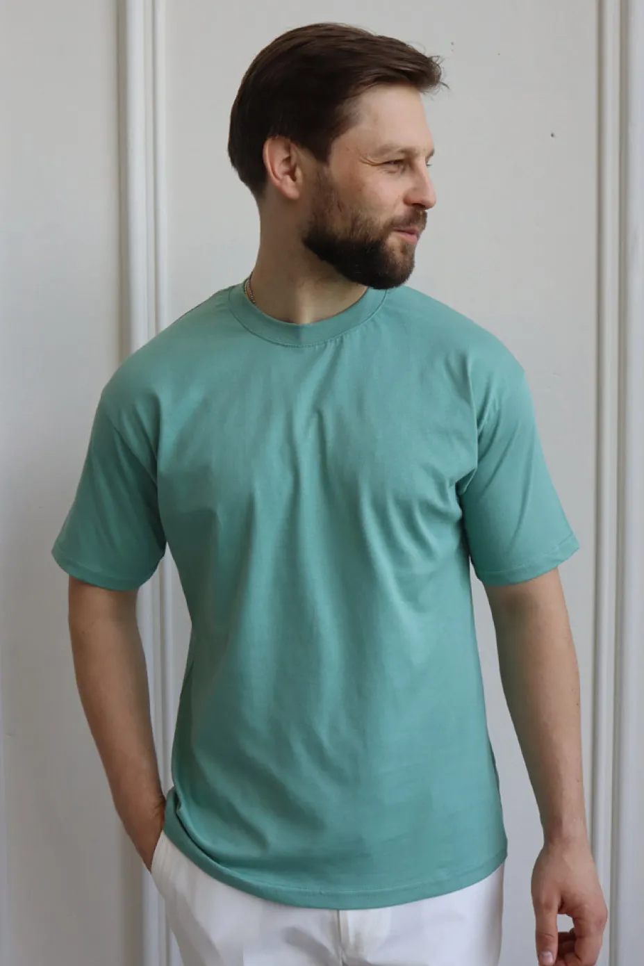 Чоловіча футболка оверсайз мятна, (арт. 2244)