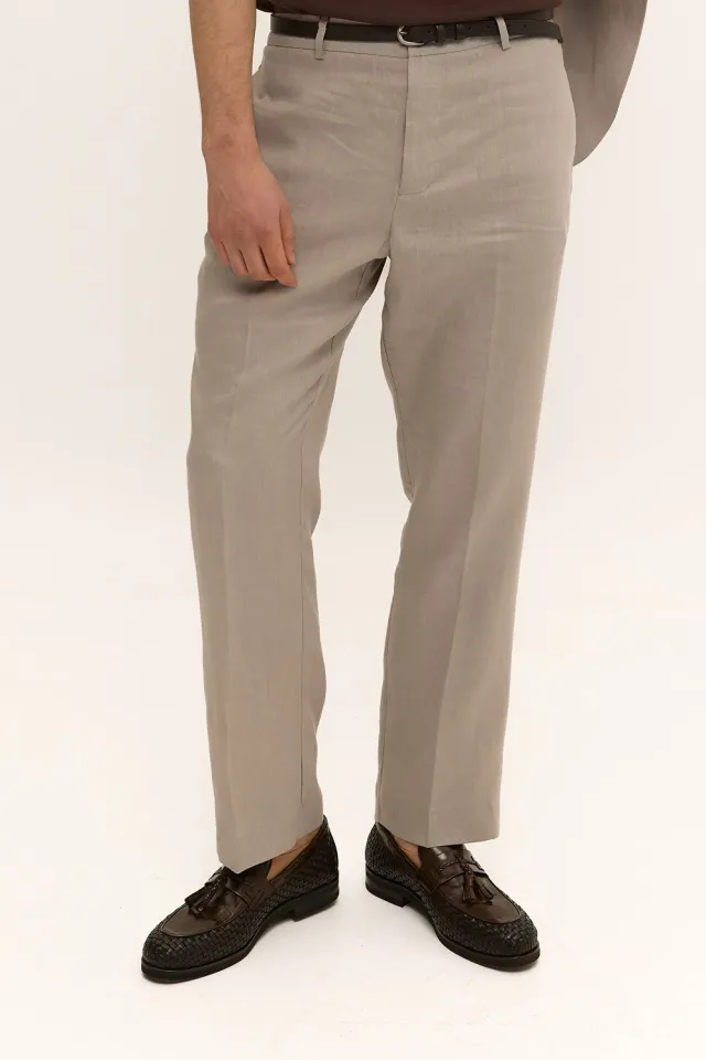 Лляні чоловічі штани Regular Fit сірі