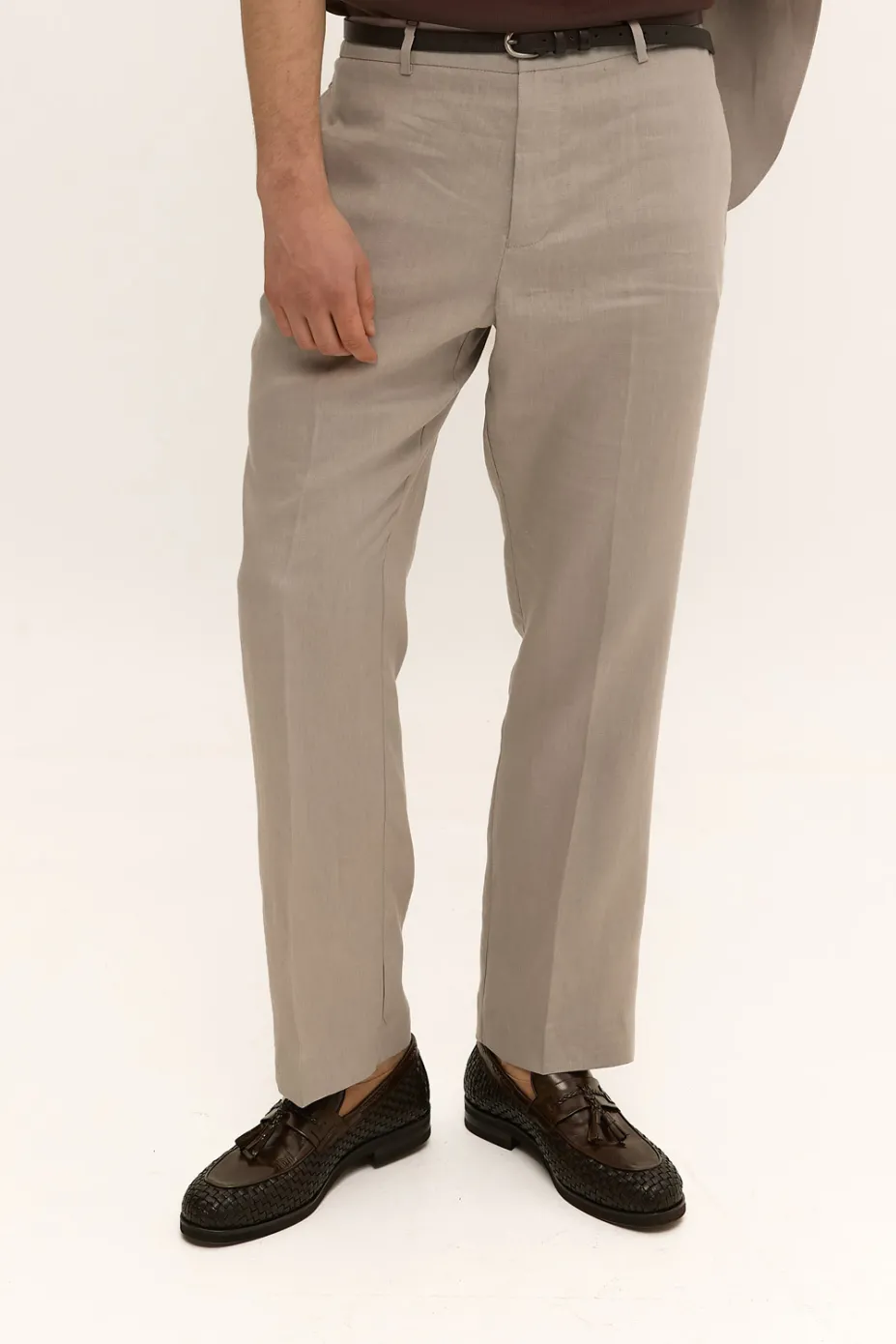 Лляні чоловічі штани Regular Fit сірі, (арт. 3220)