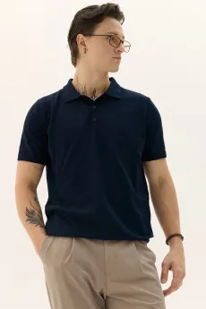 Футболка чоловіча поло Navy Blue на гудзиках  (арт. 3280) - Corner