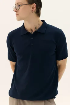 Футболка чоловіча поло Navy Blue на гудзиках  (арт. 3280) - фото № 4 - Corner