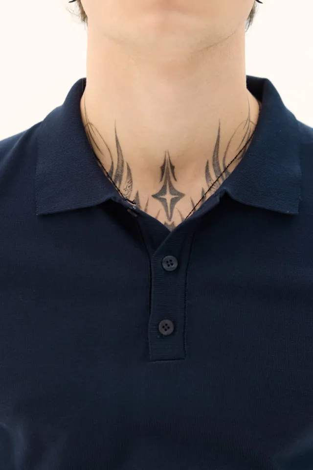 Футболка чоловіча поло Navy Blue на гудзиках  (арт. 3280)