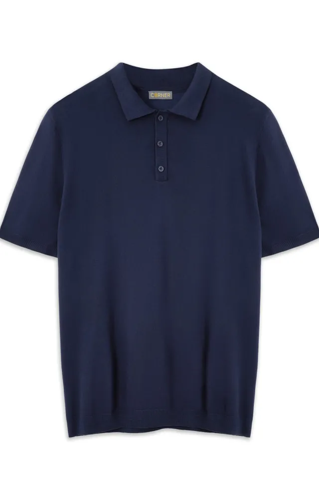 Футболка чоловіча поло Navy Blue на гудзиках  (арт. 3280)