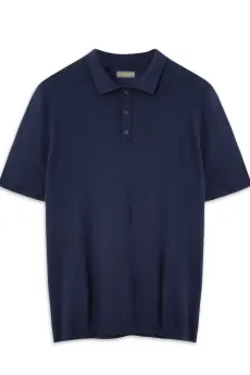 Футболка чоловіча поло Navy Blue на гудзиках  (арт. 3280) - фото № 2 - Corner