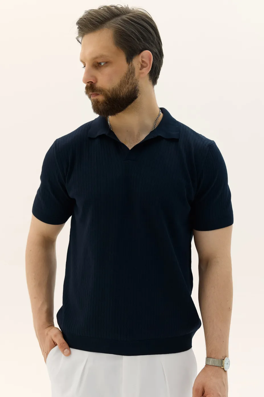 Футболка поло Navy Blue  з класичним коміром, (арт. 3282)