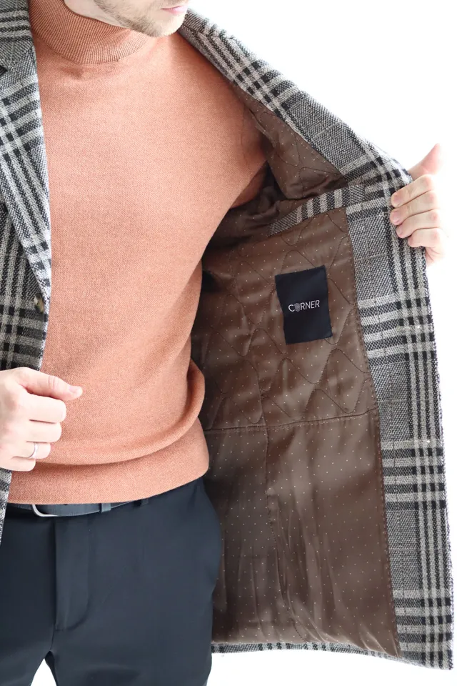 Класичне чоловіче однобортне пальто сіре  (арт. 2186)