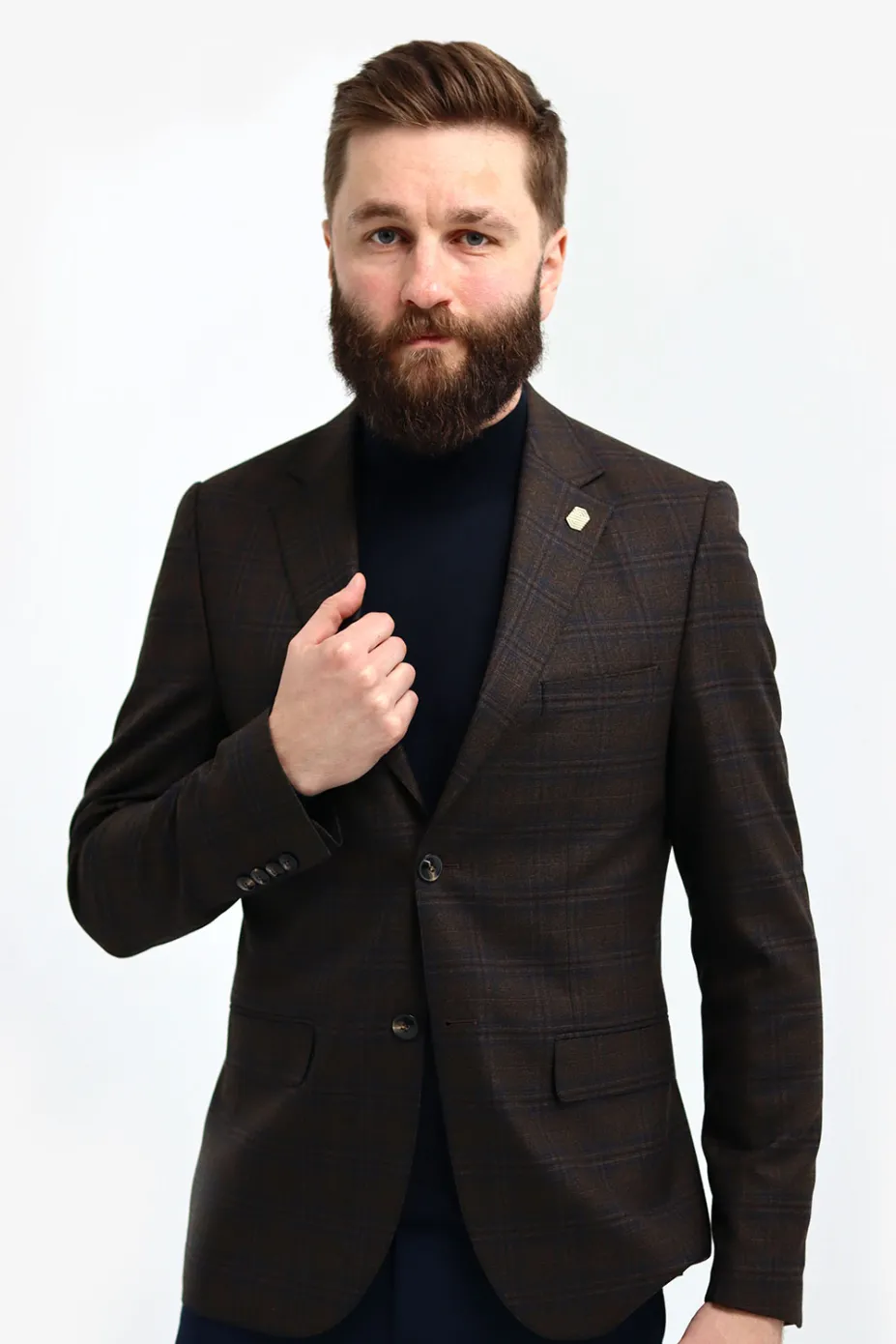 Класичний чоловічий піджак в клітинку  (арт. 2471)