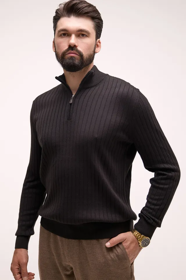 Кофта чоловіча чорна напівзамок  (арт. 3070)