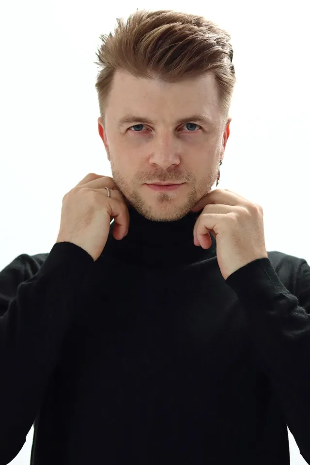 Водолазка чоловіча однотонна чорна  (арт. 2447)
